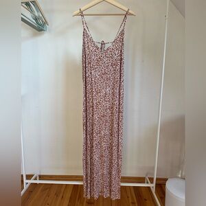 Elegant Brown Patterned Maxi Dress